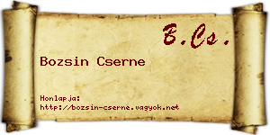 Bozsin Cserne névjegykártya